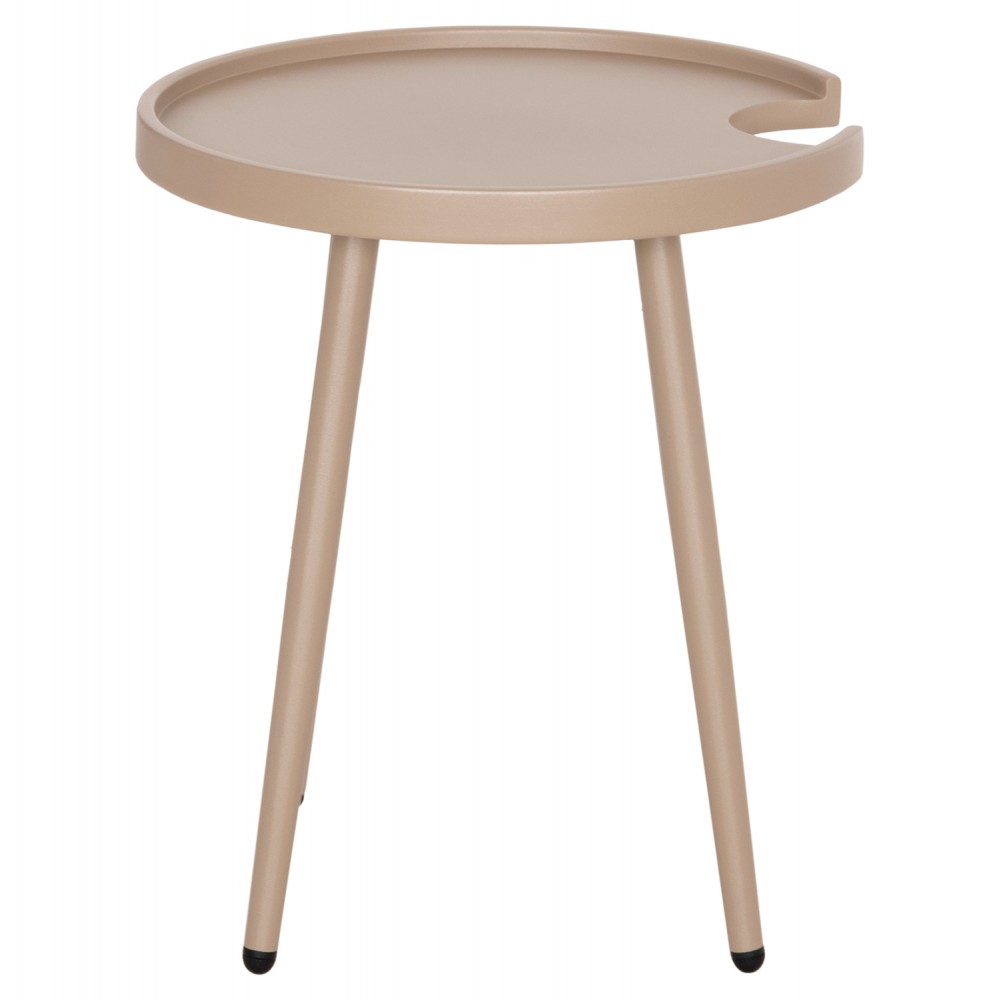 Τραπέζι βοηθητικό εξωτ.χώρου "TEROC" από αλουμίνιο σε καπουτσίνο χρώμα Φ47x53