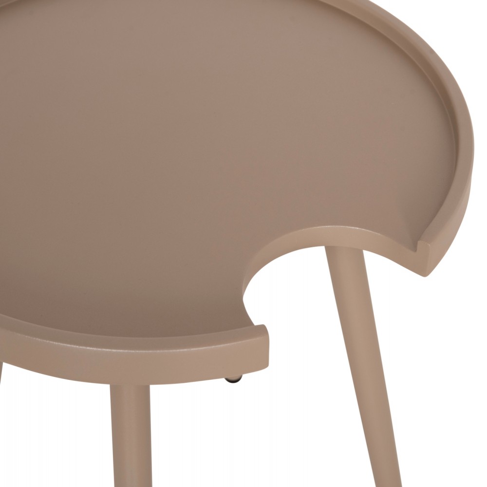 Τραπέζι βοηθητικό εξωτ.χώρου "TEROC" από αλουμίνιο σε καπουτσίνο χρώμα Φ47x53