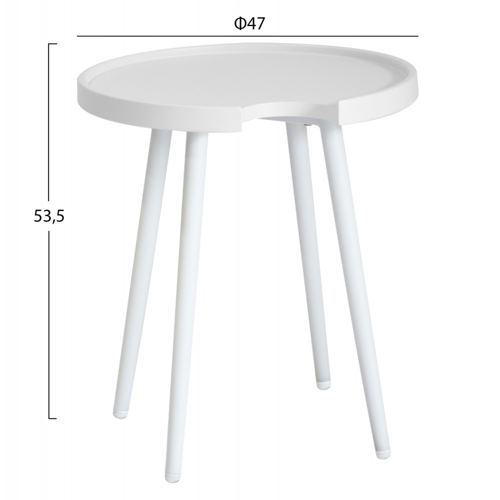 Τραπέζι βοηθητικό εξωτ.χώρου "TEROC" από αλουμίνιο σε λευκό χρώμα Φ47x53