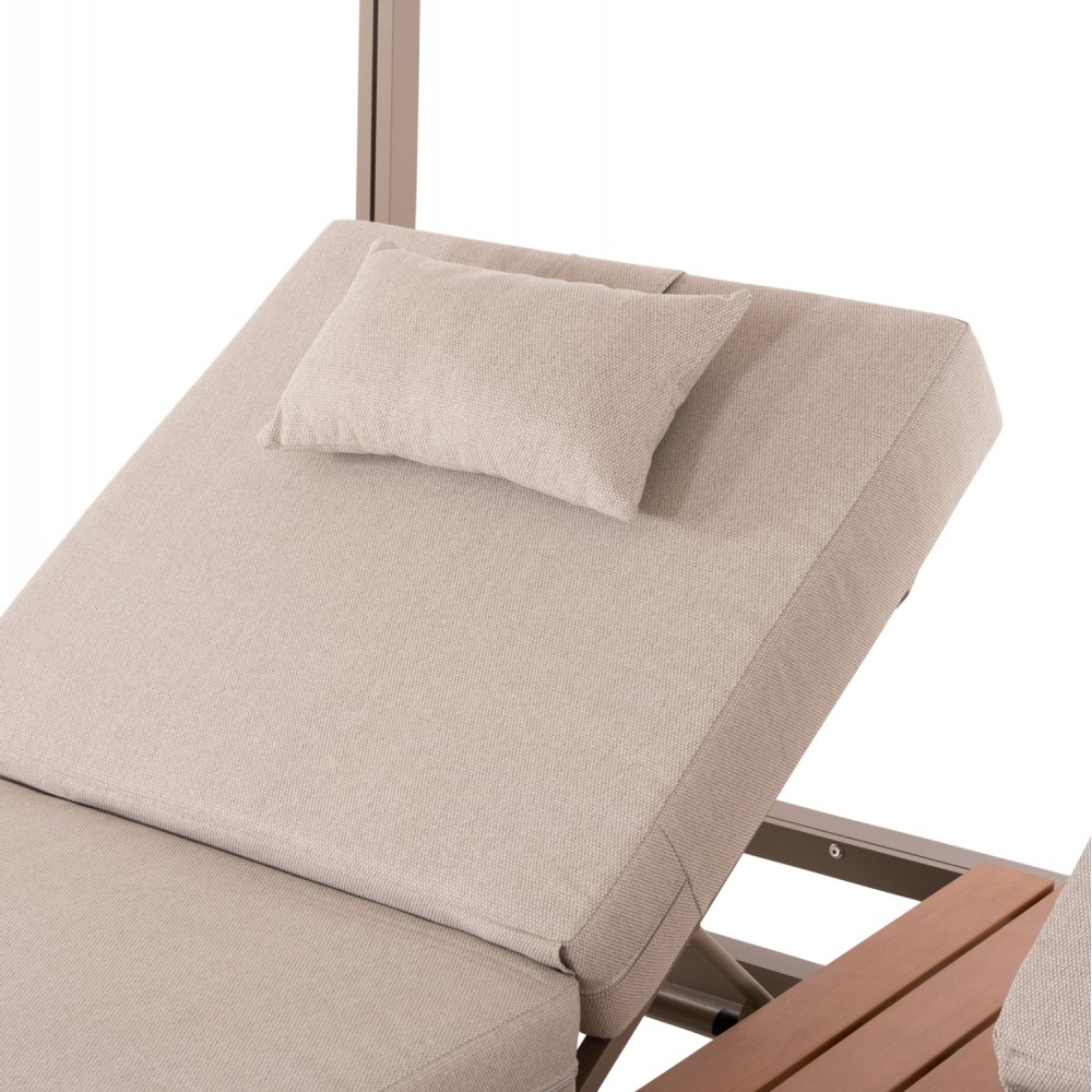 Ξαπλώστρα διπλή παραλίας "GALLANT" από αλουμίνιο σε καπουτσίνο χρώμα 200x200x200