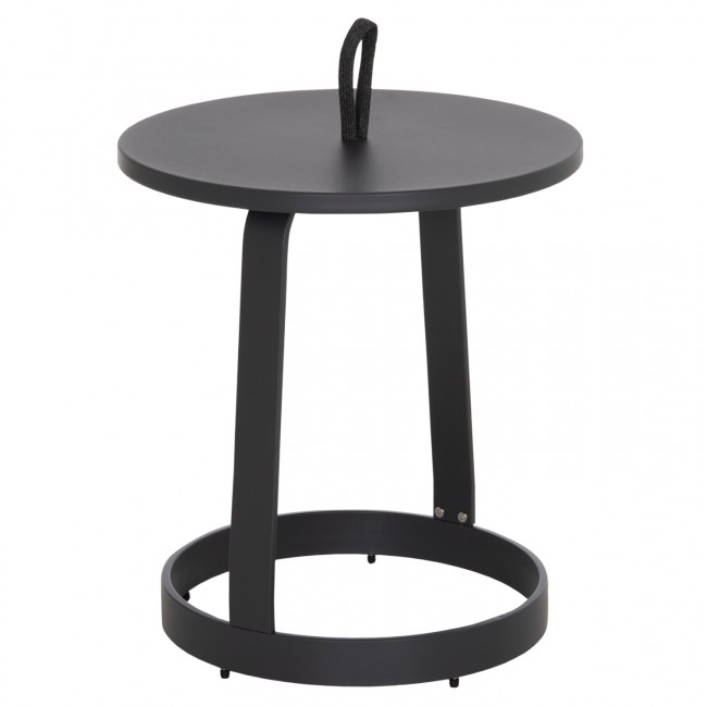 Τραπέζι βοηθητικό εξωτ.χώρου "ΜΙΝΟ" από αλουμίνιο/σχοινί σε γκρι χρώμα Φ47x53