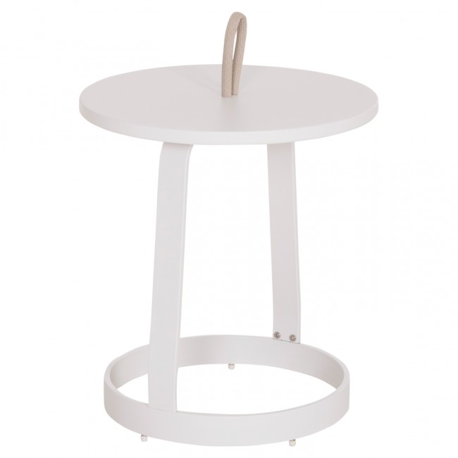 Τραπέζι βοηθητικό εξωτ.χώρου "ΜΙΝΟ" από αλουμίνιο/σχοινί σε μπεζ χρώμα Φ47x53