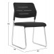 Καρέκλα επισκέπτη "TRABBEL" από ύφασμα/μέταλλο σε μαύρο χρώμα 49x59x82