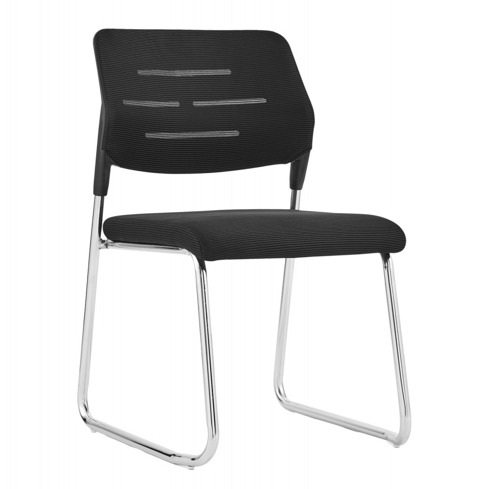 Καρέκλα επισκέπτη "TRABBEL" από ύφασμα/μέταλλο σε μαύρο χρώμα 49x59x82