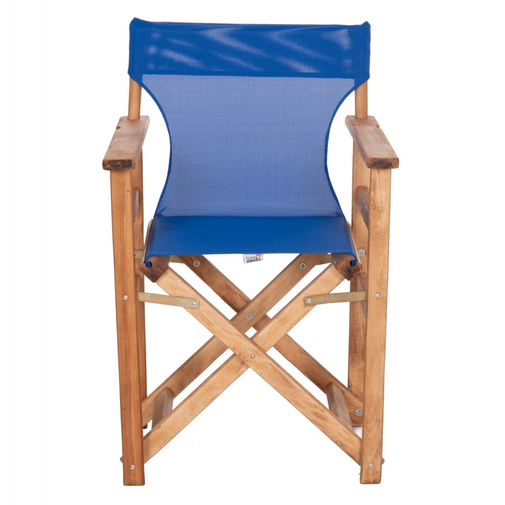 Πολυθρόνα σκηνοθέτη "ΛΗΜΝΟΣ" από ύφασμα/ξύλο σε μπλε χρώμα 57x54x88,5
