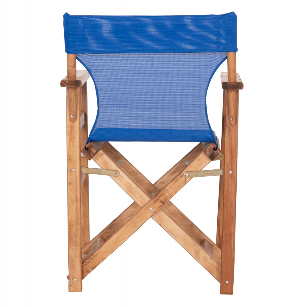 Πολυθρόνα σκηνοθέτη "ΛΗΜΝΟΣ" από ύφασμα/ξύλο σε μπλε χρώμα 57x54x88,5