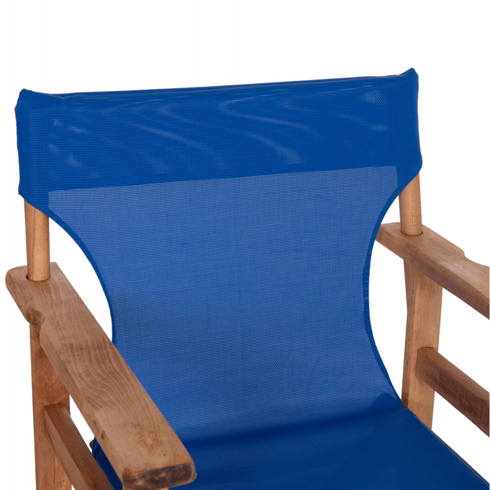 Πολυθρόνα σκηνοθέτη "ΛΗΜΝΟΣ" από ύφασμα/ξύλο σε μπλε χρώμα 57x54x88,5