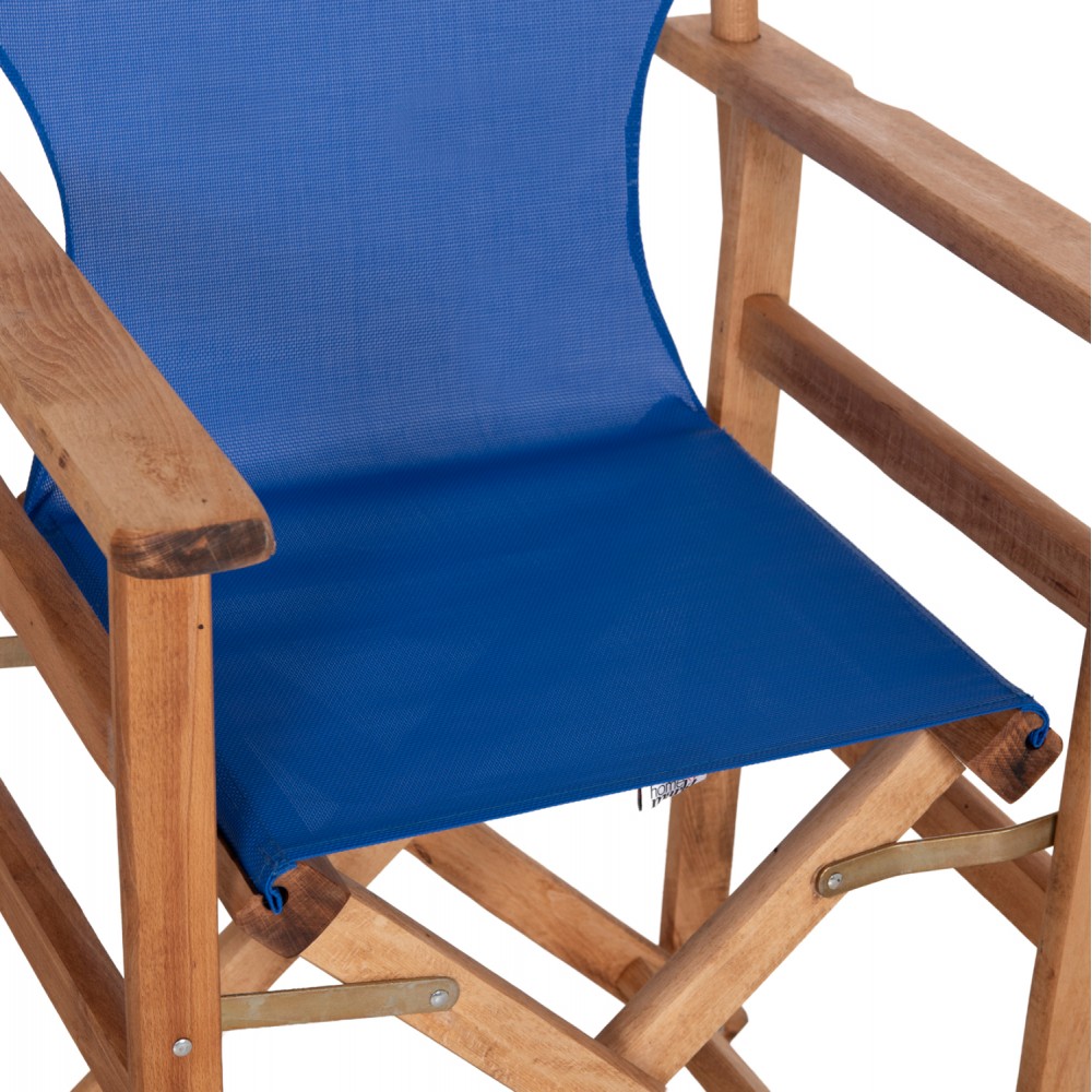 Πολυθρόνα σκηνοθέτη "ΛΗΜΝΟΣ" από ύφασμα/ξύλο σε μπλε χρώμα 57x54x88,5