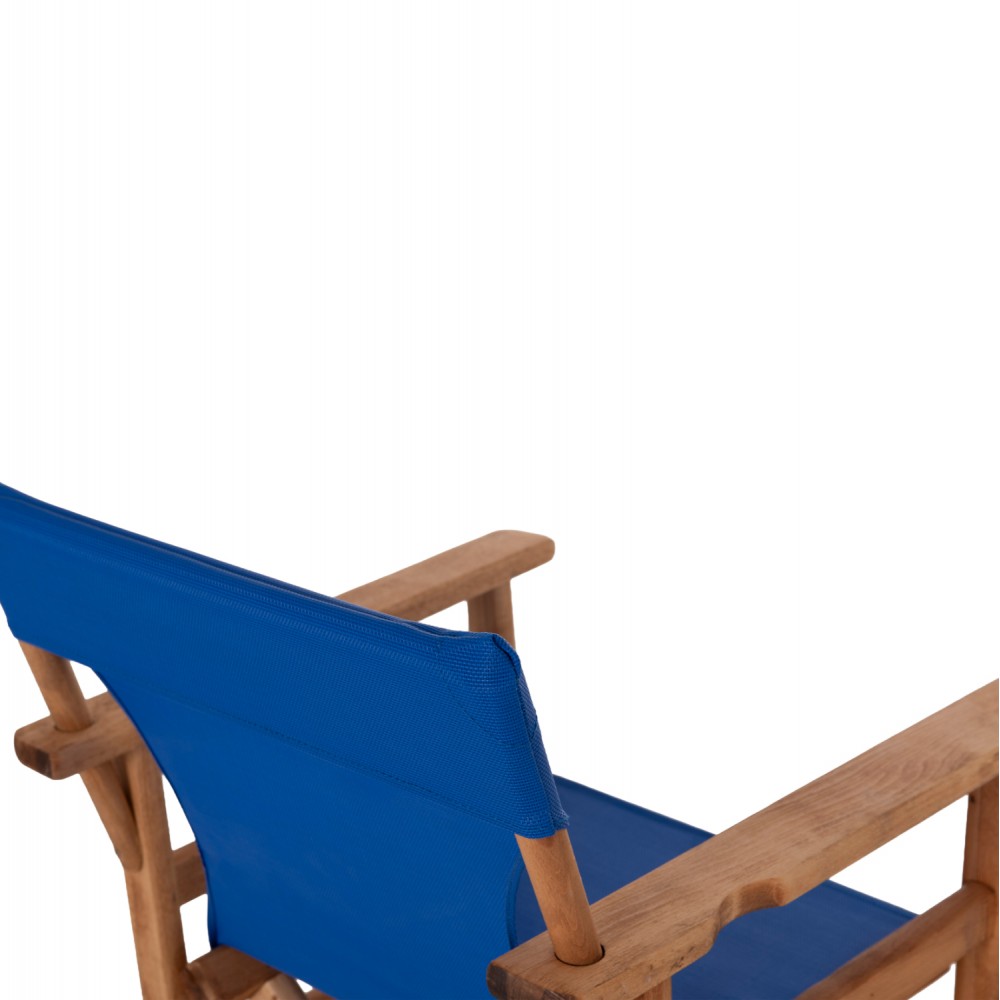 Πολυθρόνα σκηνοθέτη "ΛΗΜΝΟΣ" από ύφασμα/ξύλο σε μπλε χρώμα 57x54x88,5