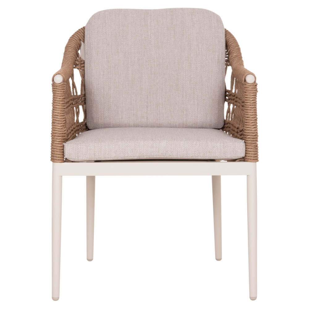 Πολυθρόνα "BOXER" από αλουμίνιο/wicker σε μπεζ χρώμα 61x59x78,5