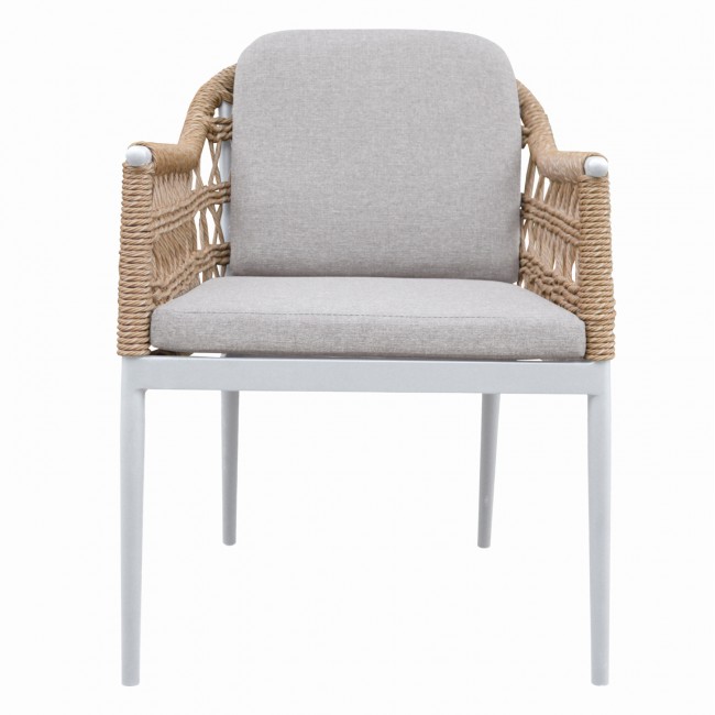 Πολυθρόνα "BOXER" από αλουμίνιο/wicker σε μπεζ χρώμα 61x59x78,5