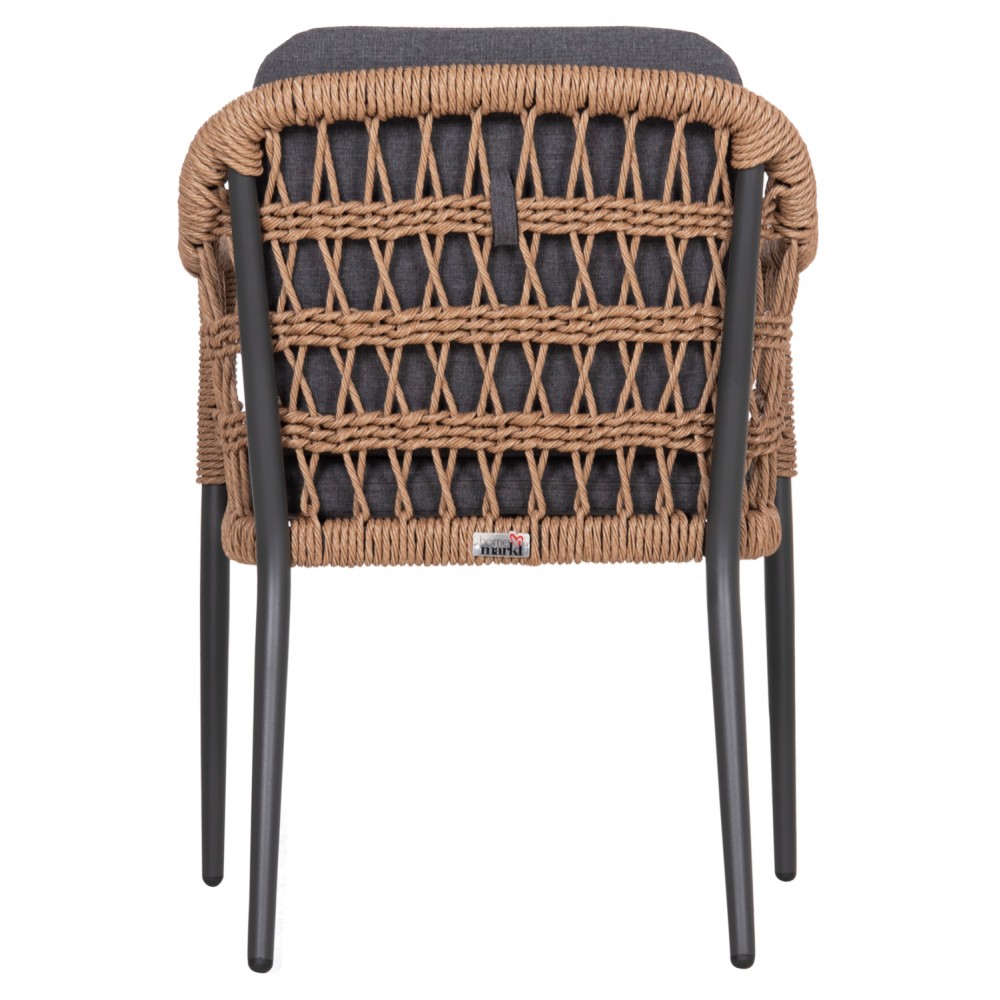 Πολυθρόνα "BOXER" από αλουμίνιο/wicker σε γκρι χρώμα 61x59x78,5