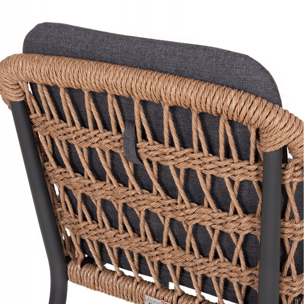 Πολυθρόνα "BOXER" από αλουμίνιο/wicker σε γκρι χρώμα 61x59x78,5