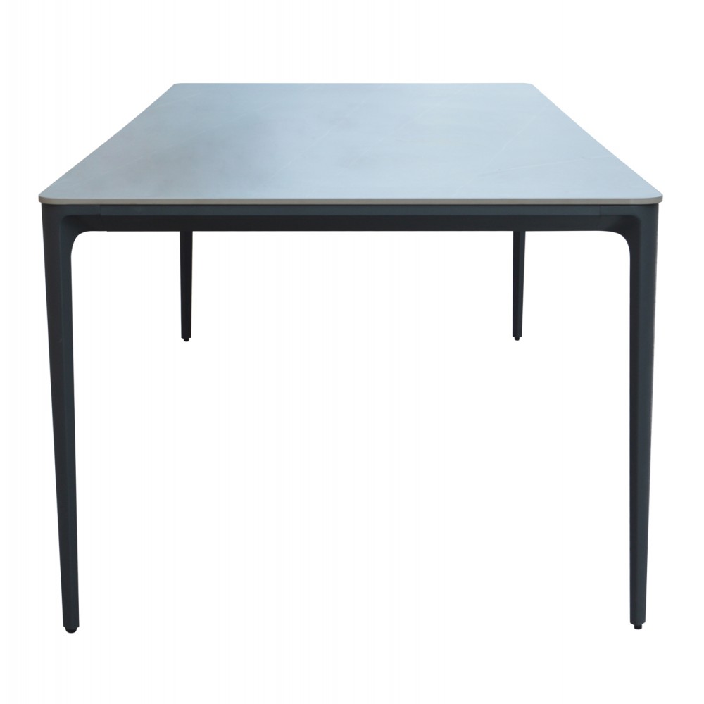 Τραπέζι τραπεζαρίας "STAD" από αλουμίνιο/sintered stone σε γκρι χρώμα 180x90x75