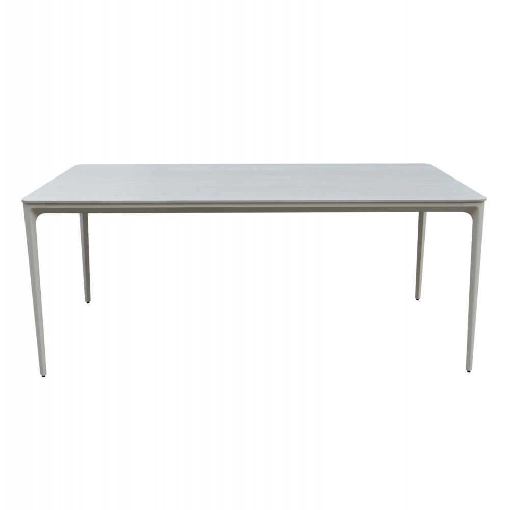 Τραπέζι τραπεζαρίας "STAD" από αλουμίνιο/sintered stone σε μπεζ/λευκό χρώμα 180x90x75