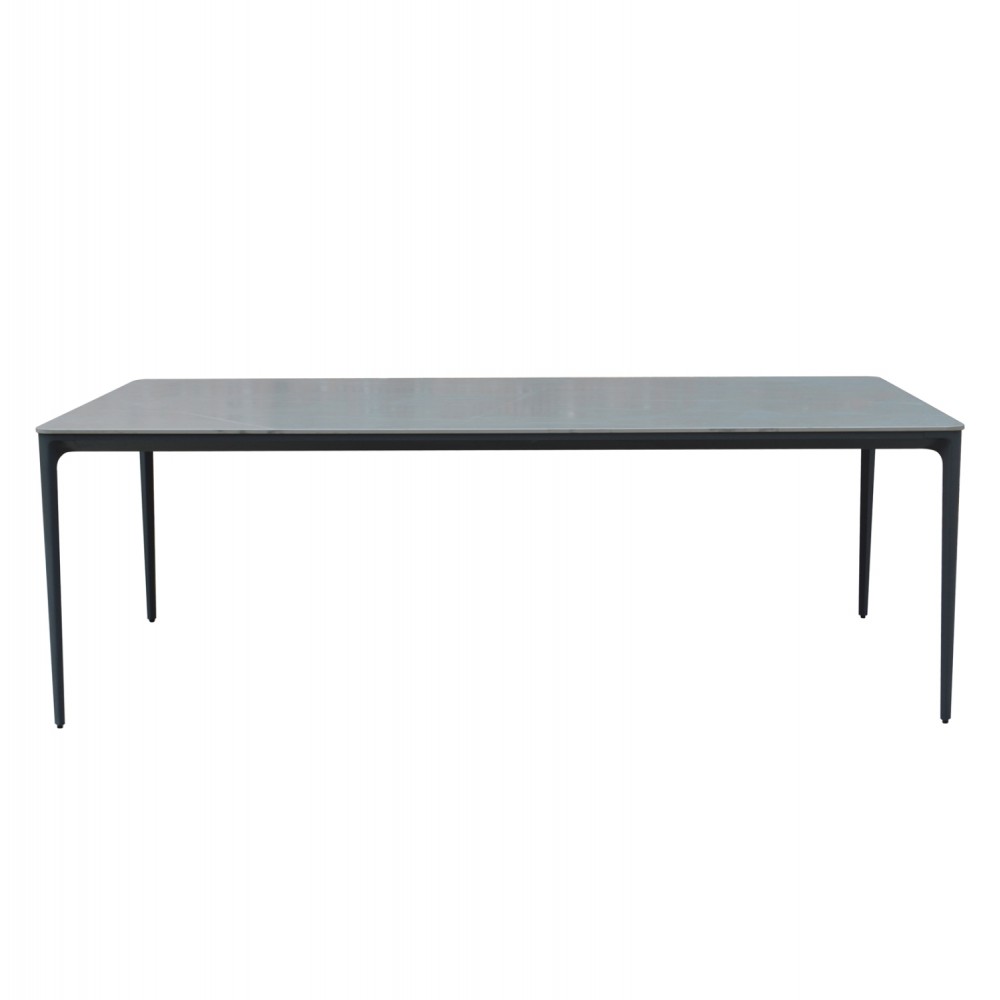 Τραπέζι τραπεζαρίας "STAD" από αλουμίνιο/sintered stone σε γκρι χρώμα 220x100x75
