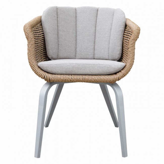 Πολυθρόνα "VICTUS" από αλουμίνιο/olefin/wicker σε μπεζ χρώμα  59x68.5x75