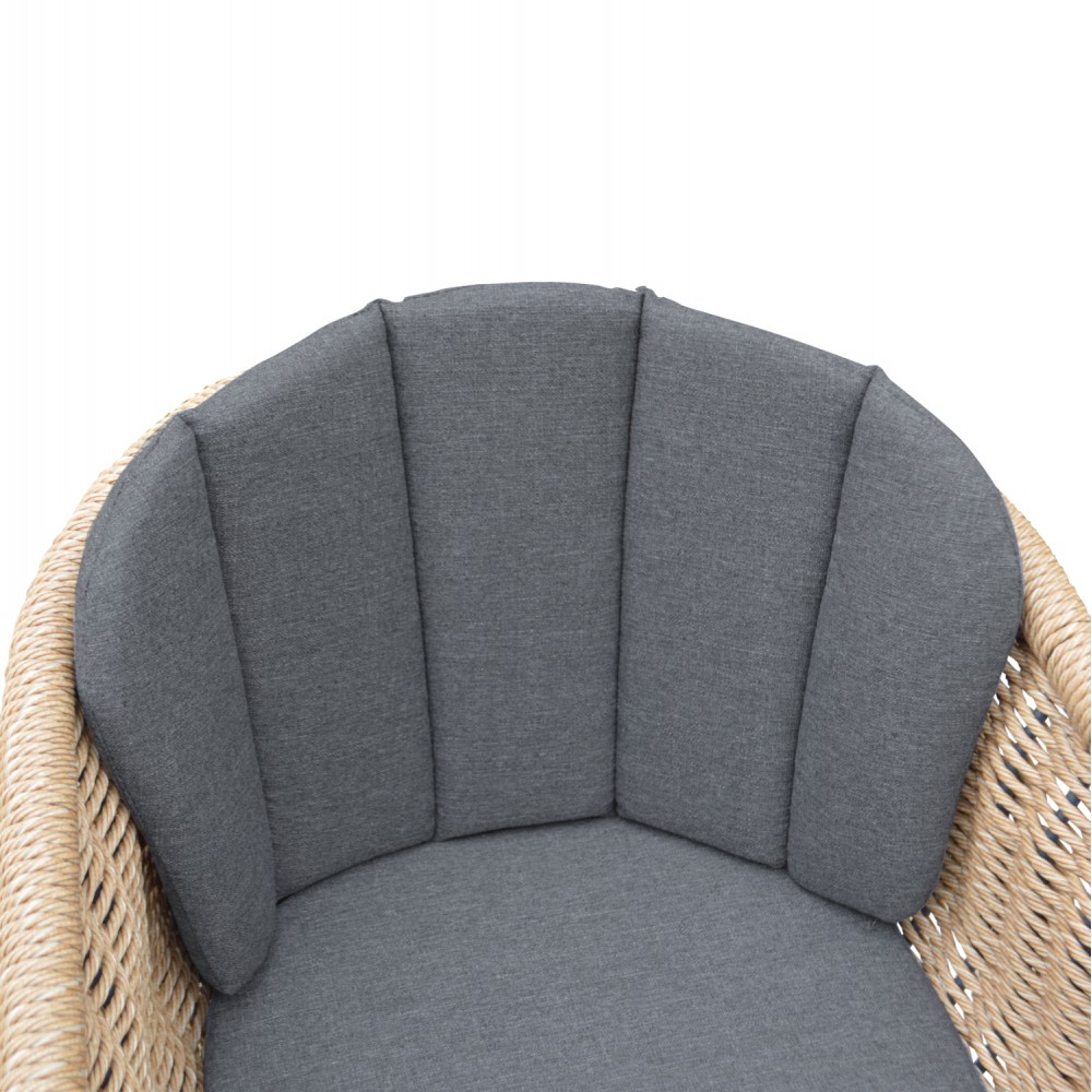 Πολυθρόνα "VICTUS" από αλουμίνιο/olefin/wicker σε γκρι χρώμα  59x68.5x75