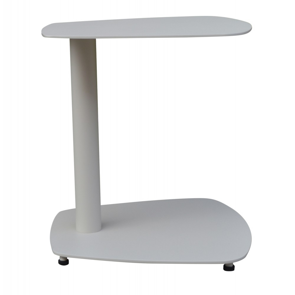 Βοηθητικό τραπεζάκι ξαπλώστρας "CARET" από αλουμίνιο σε λευκό χρώμα 40x39x40