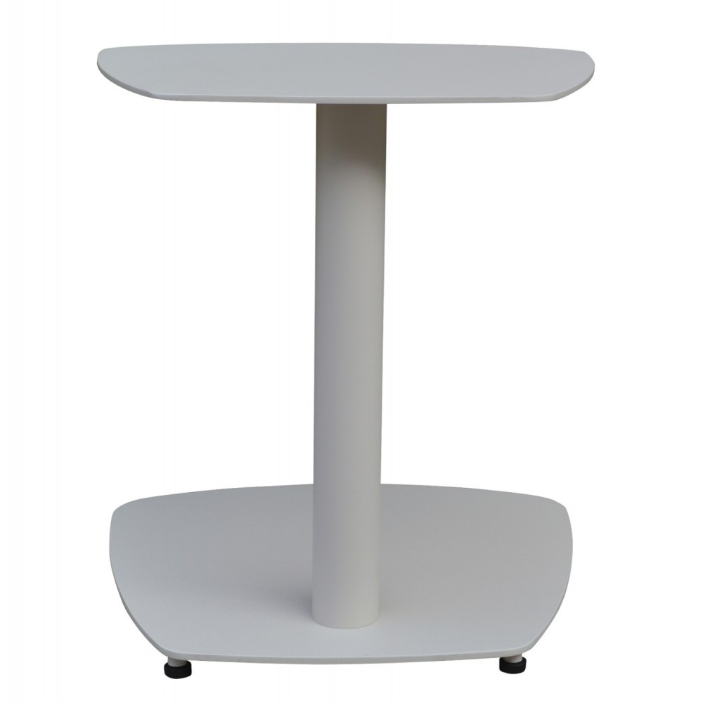 Βοηθητικό τραπεζάκι ξαπλώστρας "CARET" από αλουμίνιο σε λευκό χρώμα 40x39x40