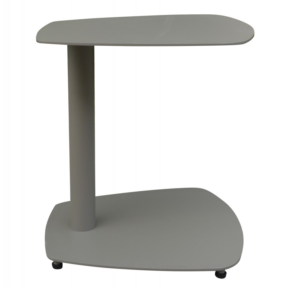 Βοηθητικό τραπεζάκι ξαπλώστρας "CARET" από αλουμίνιο σε ανοιχτό γκρι χρώμα 40x39x40