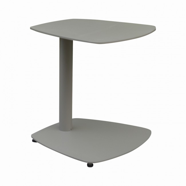 Βοηθητικό τραπεζάκι ξαπλώστρας "CARET" από αλουμίνιο σε ανοιχτό γκρι χρώμα 40x39x40