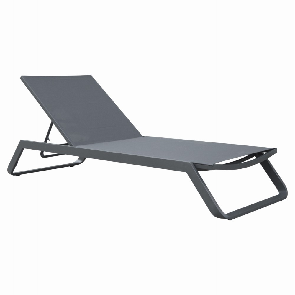 Ξαπλώστρα παραλίας "MARIMAR" από αλουμίνιο/ύφασμα  σε γκρι χρώμα 218x67x31