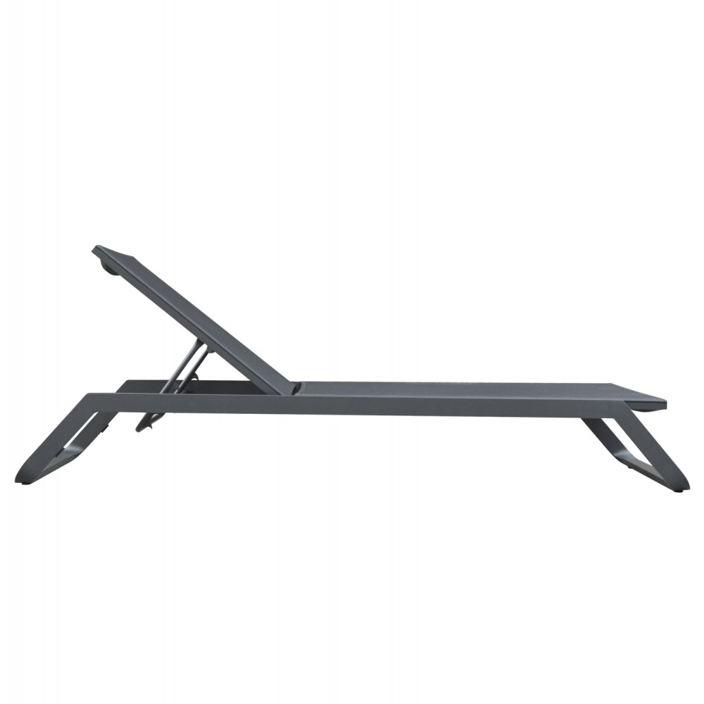 Ξαπλώστρα παραλίας "MARIMAR" από αλουμίνιο/ύφασμα  σε γκρι χρώμα 218x67x31