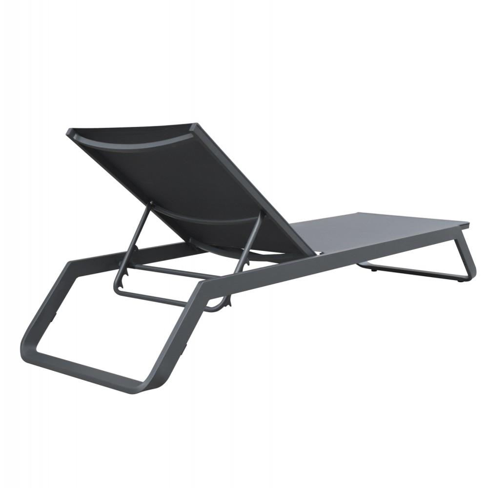 Ξαπλώστρα παραλίας "MARIMAR" από αλουμίνιο/ύφασμα  σε γκρι χρώμα 218x67x31