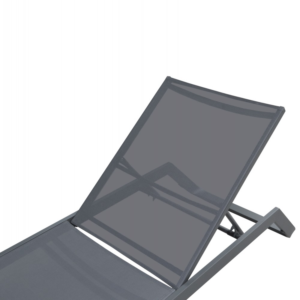 Ξαπλώστρα παραλίας "MARIMAR" από αλουμίνιο/ύφασμα  σε γκρι χρώμα 218x67x31