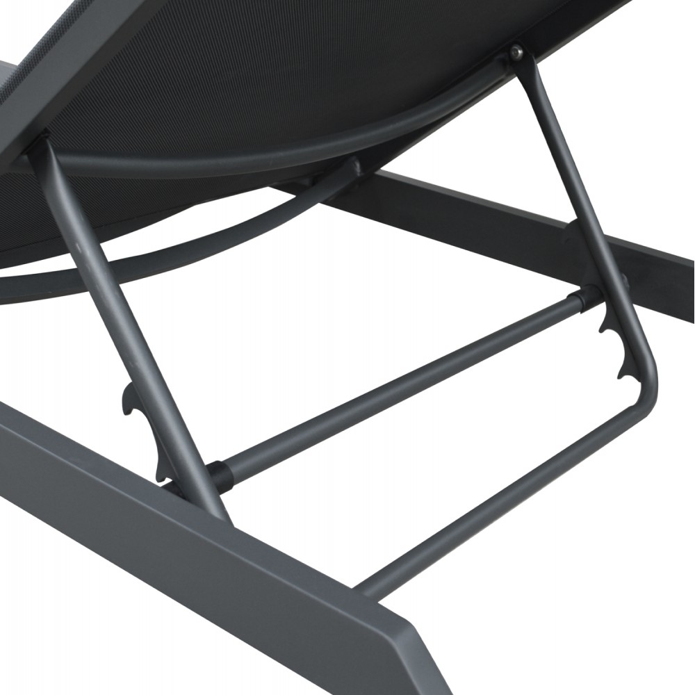 Ξαπλώστρα παραλίας "MARIMAR" από αλουμίνιο/ύφασμα  σε γκρι χρώμα 218x67x31