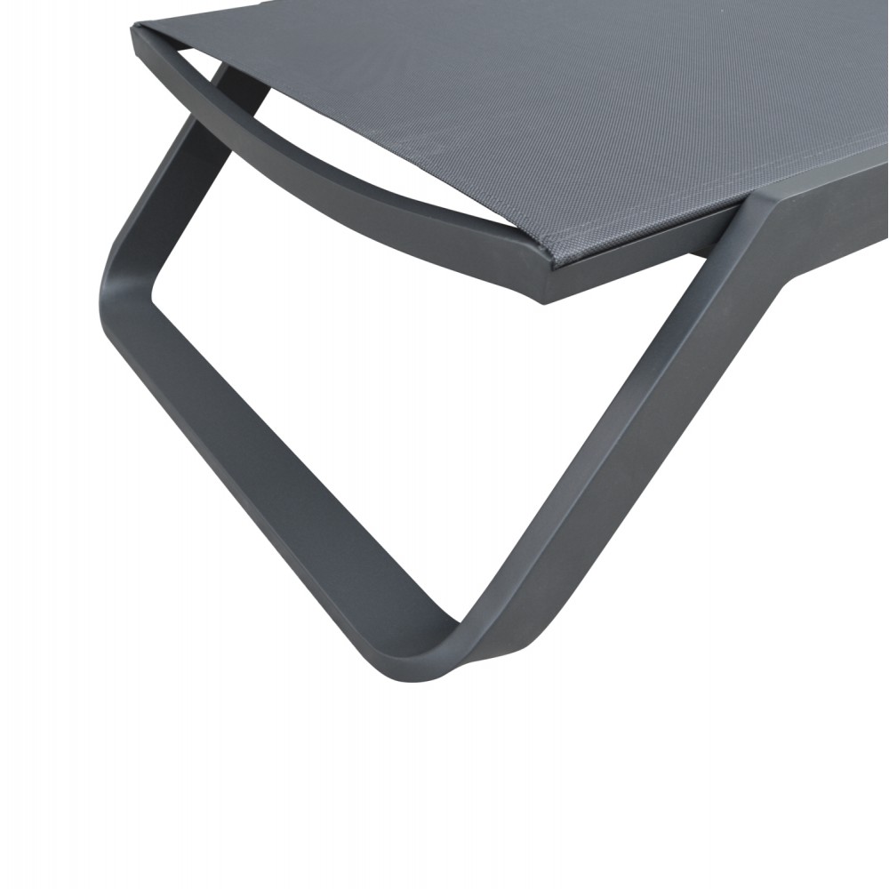 Ξαπλώστρα παραλίας "MARIMAR" από αλουμίνιο/ύφασμα  σε γκρι χρώμα 218x67x31