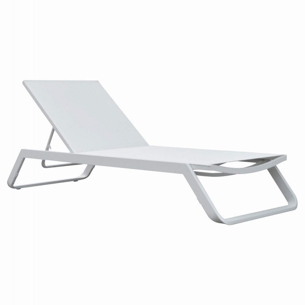 Ξαπλώστρα παραλίας "MARIMAR" από αλουμίνιο/ύφασμα  σε λευκό χρώμα 218x67x31