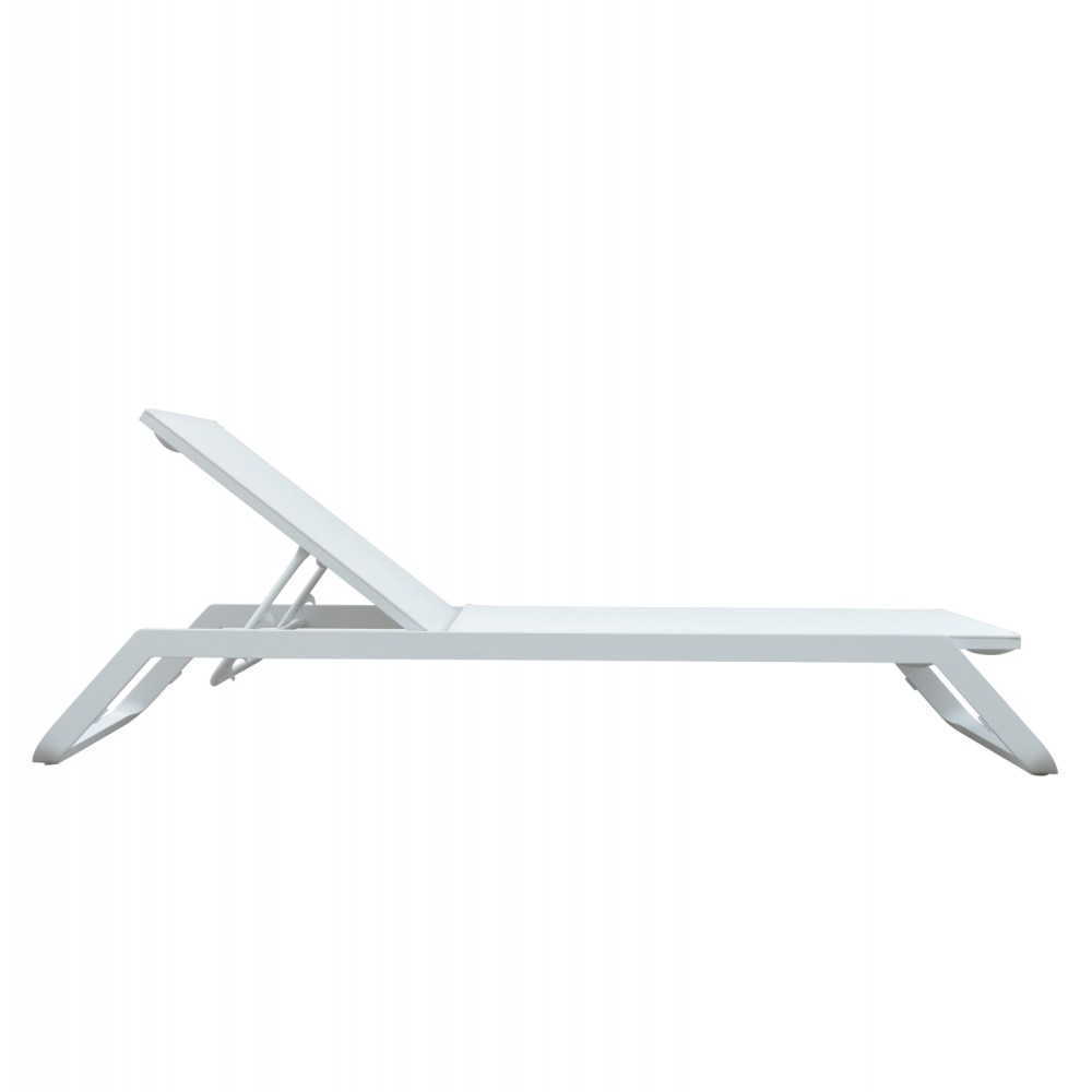 Ξαπλώστρα παραλίας "MARIMAR" από αλουμίνιο/ύφασμα  σε λευκό χρώμα 218x67x31