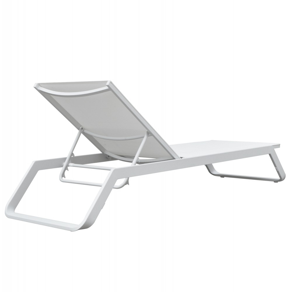 Ξαπλώστρα παραλίας "MARIMAR" από αλουμίνιο/ύφασμα  σε λευκό χρώμα 218x67x31