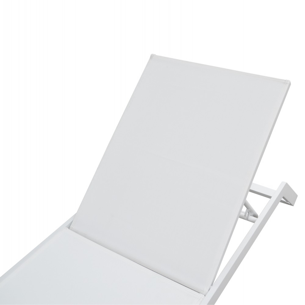 Ξαπλώστρα παραλίας "MARIMAR" από αλουμίνιο/ύφασμα  σε λευκό χρώμα 218x67x31