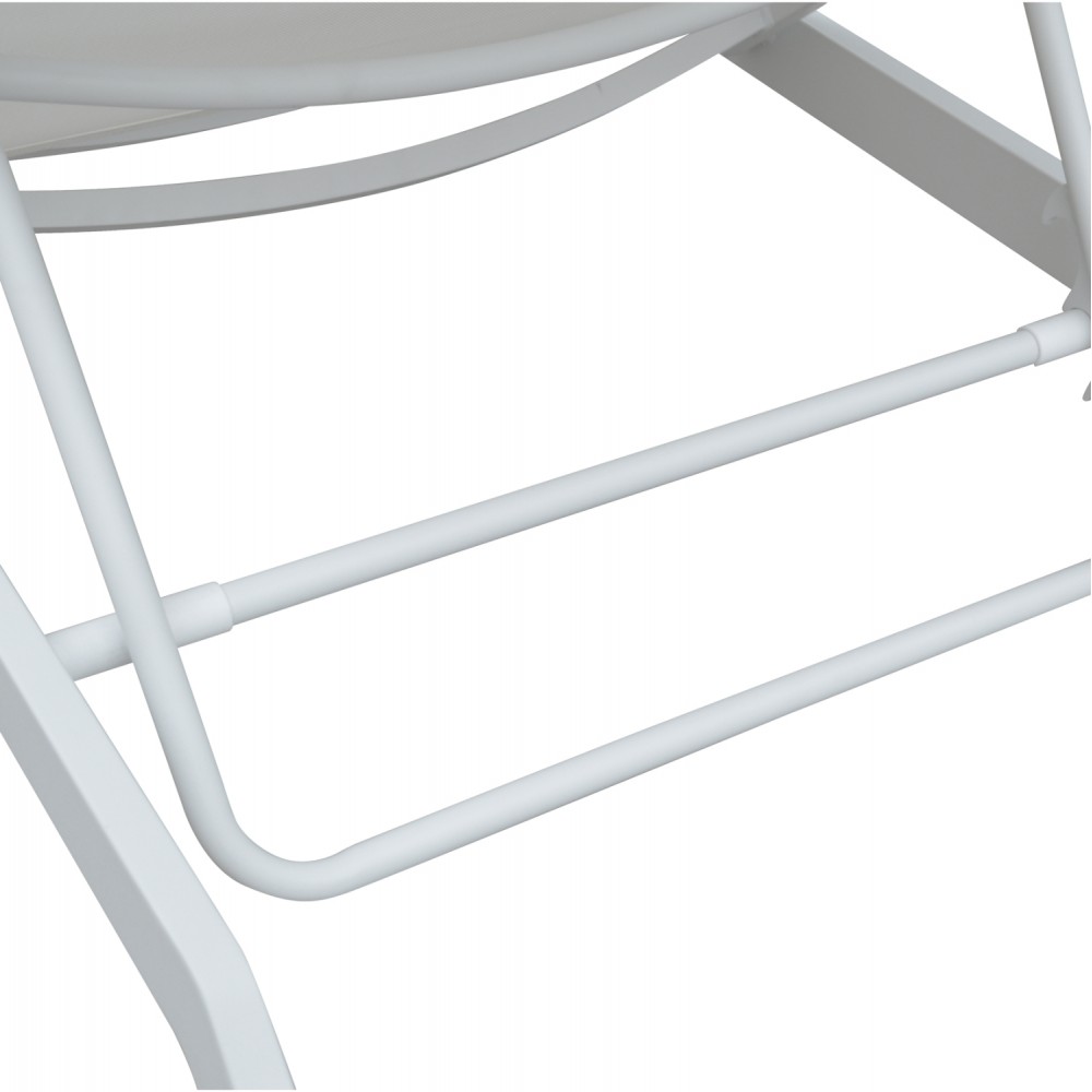 Ξαπλώστρα παραλίας "MARIMAR" από αλουμίνιο/ύφασμα  σε λευκό χρώμα 218x67x31