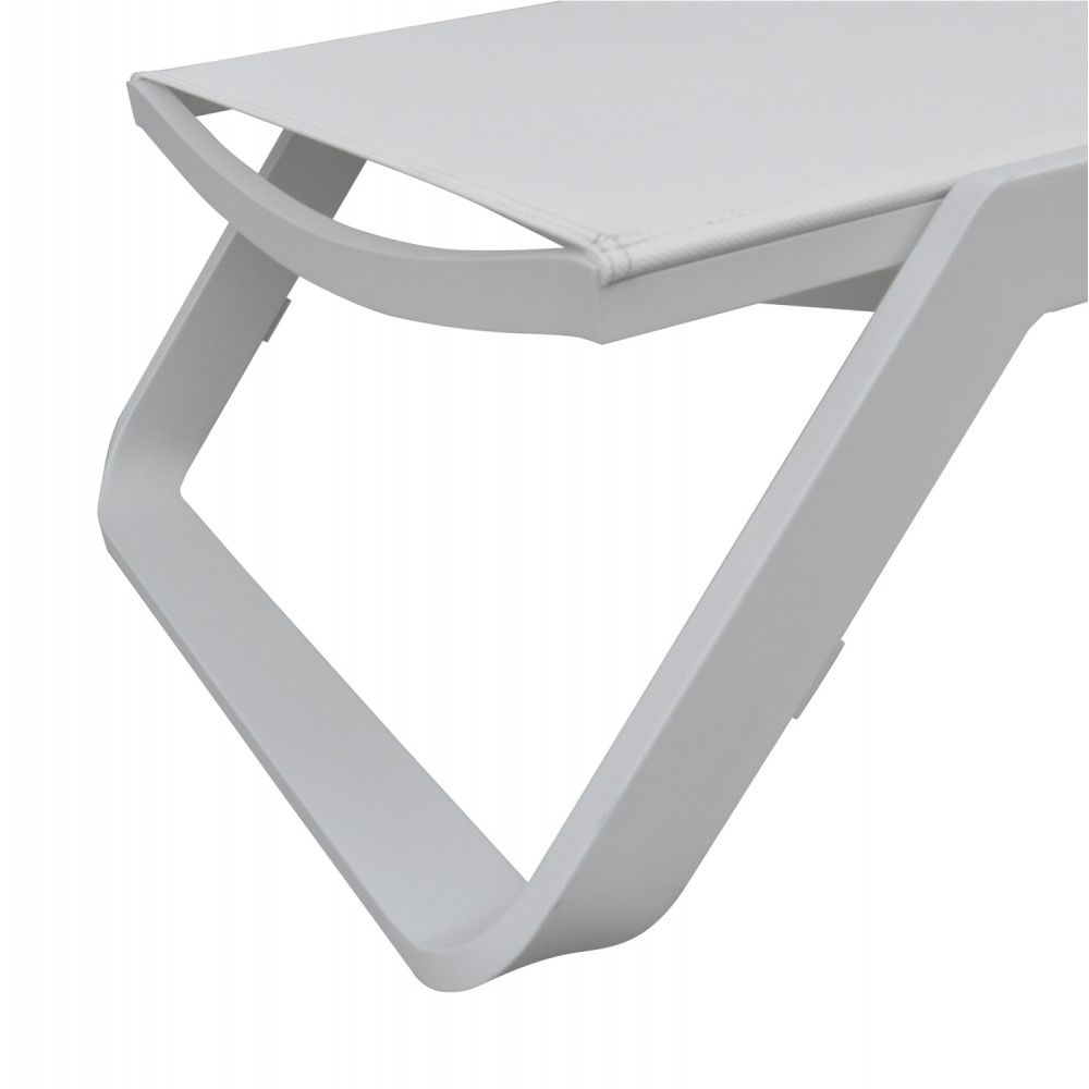 Ξαπλώστρα παραλίας "MARIMAR" από αλουμίνιο/ύφασμα  σε λευκό χρώμα 218x67x31