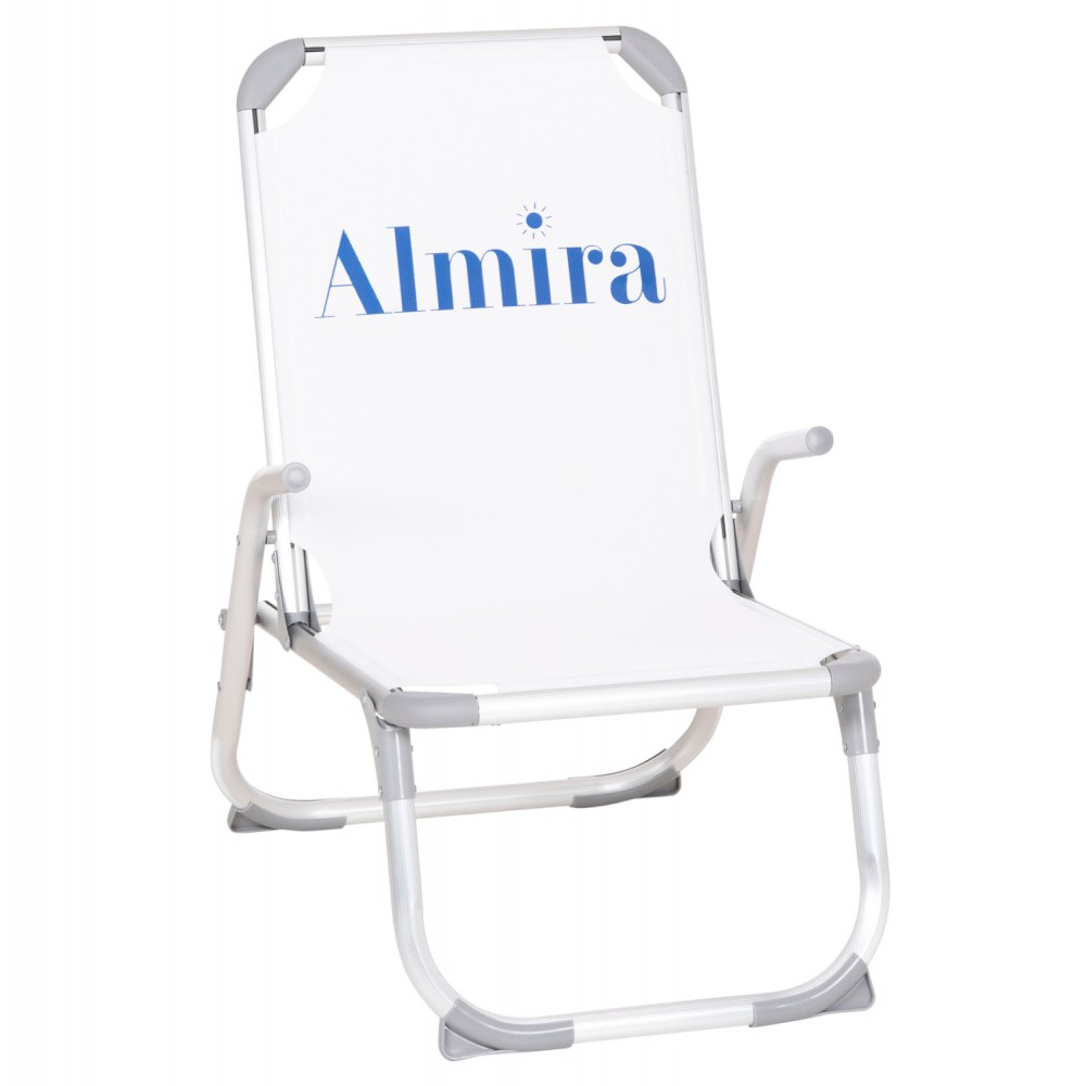 Καρεκλάκι παραλίας βαρέως τύπου "ALMIRA" από αλουμίνιο σε λευκό χρώμα 53x68x80