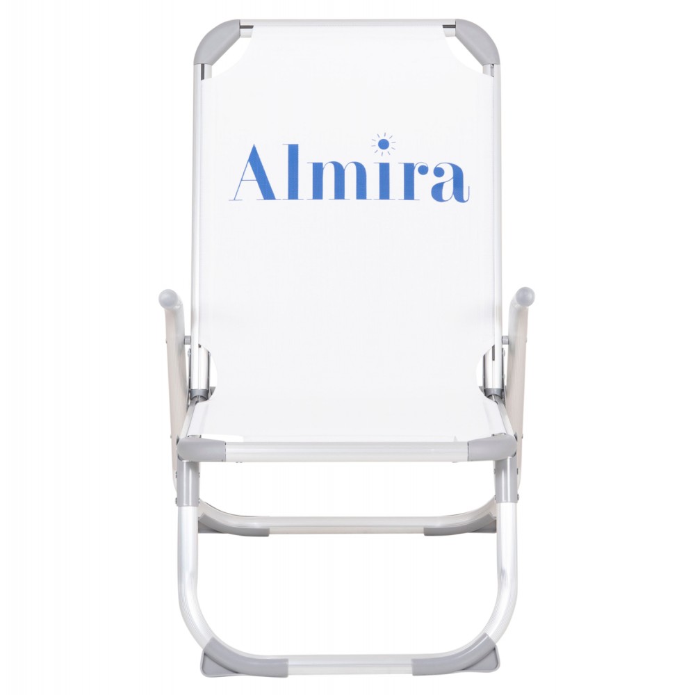 Καρεκλάκι παραλίας βαρέως τύπου "ALMIRA" από αλουμίνιο σε λευκό χρώμα 53x68x80