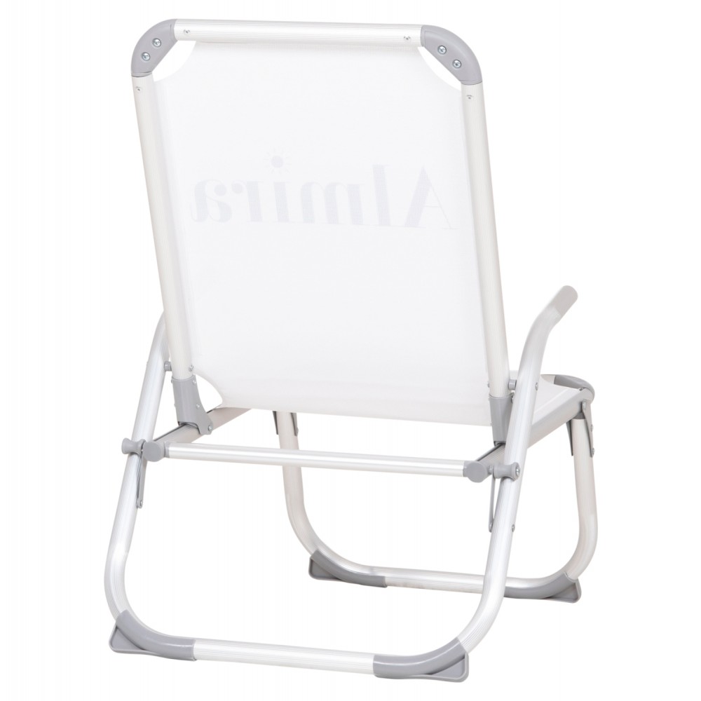 Καρεκλάκι παραλίας βαρέως τύπου "ALMIRA" από αλουμίνιο σε λευκό χρώμα 53x68x80