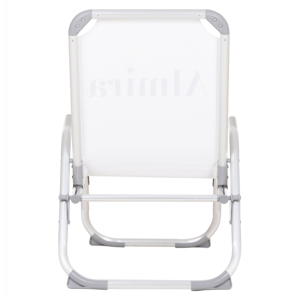 Καρεκλάκι παραλίας βαρέως τύπου "ALMIRA" από αλουμίνιο σε λευκό χρώμα 53x68x80