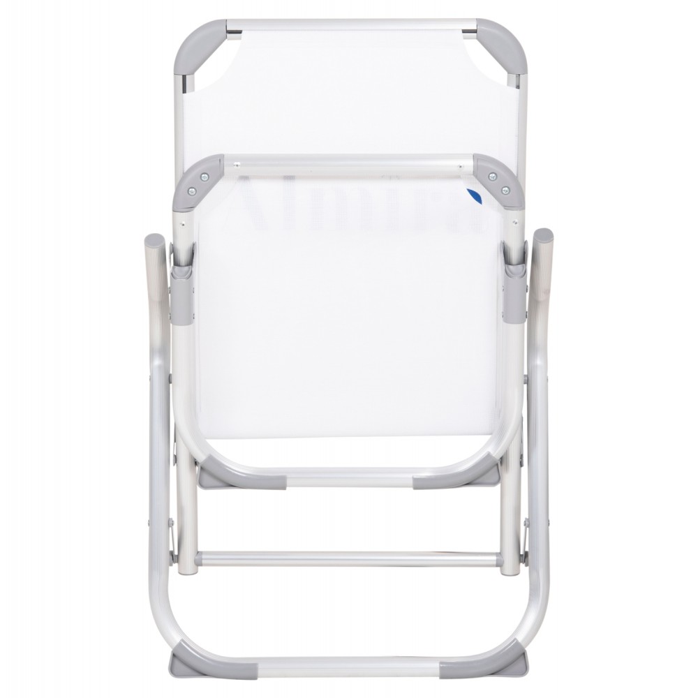 Καρεκλάκι παραλίας βαρέως τύπου "ALMIRA" από αλουμίνιο σε λευκό χρώμα 53x68x80