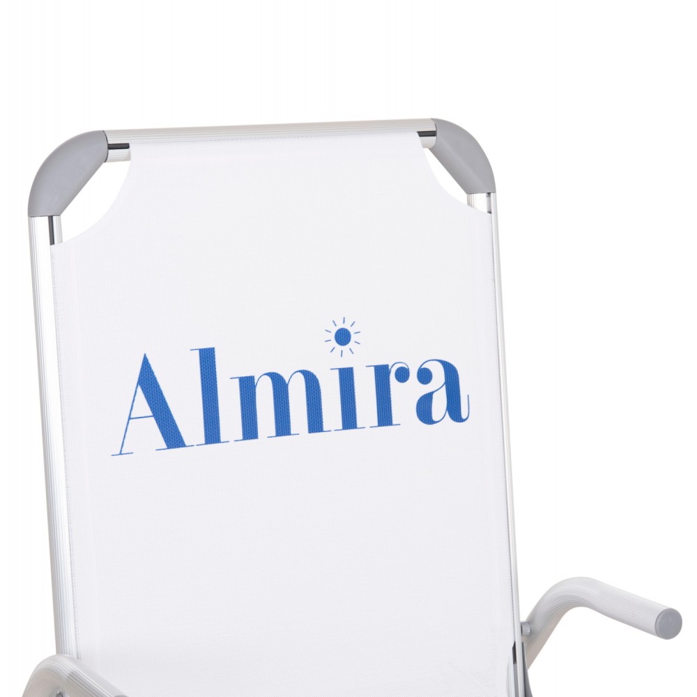 Καρεκλάκι παραλίας βαρέως τύπου "ALMIRA" από αλουμίνιο σε λευκό χρώμα 53x68x80