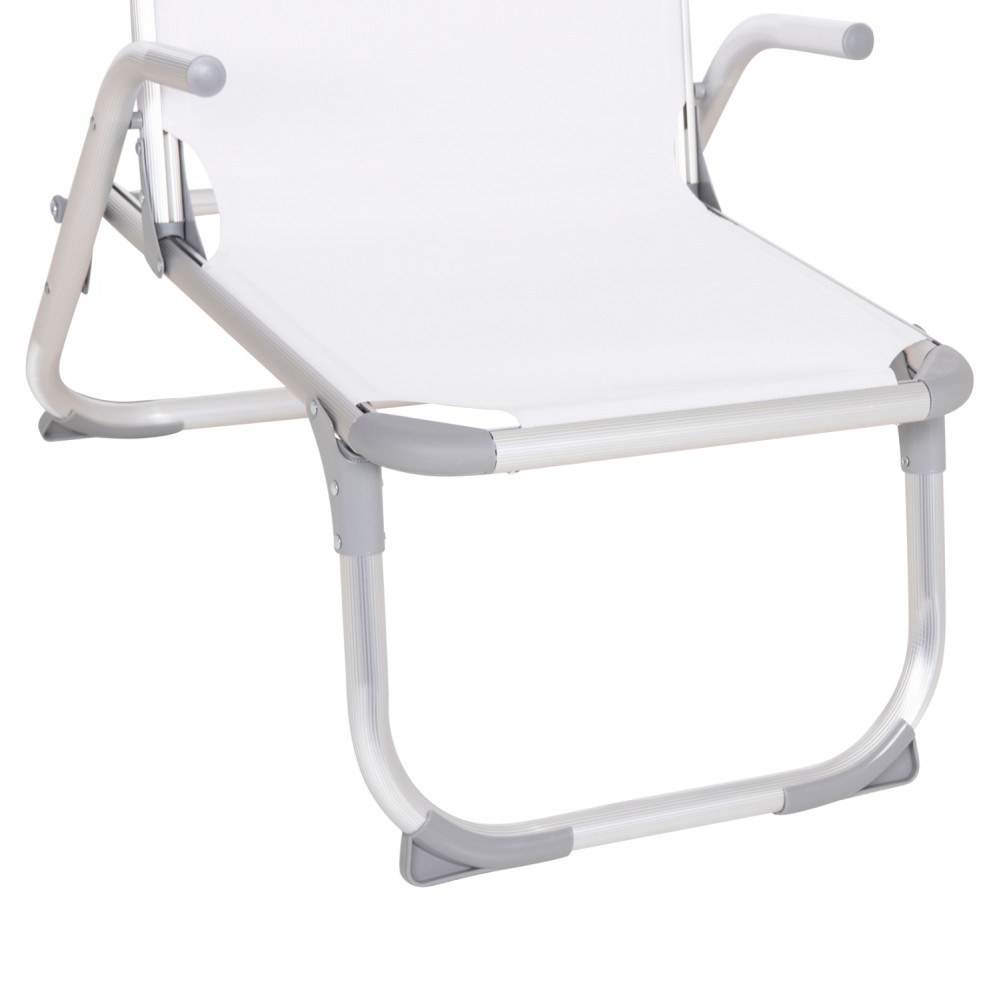 Καρεκλάκι παραλίας βαρέως τύπου "ALMIRA" από αλουμίνιο σε λευκό χρώμα 53x68x80