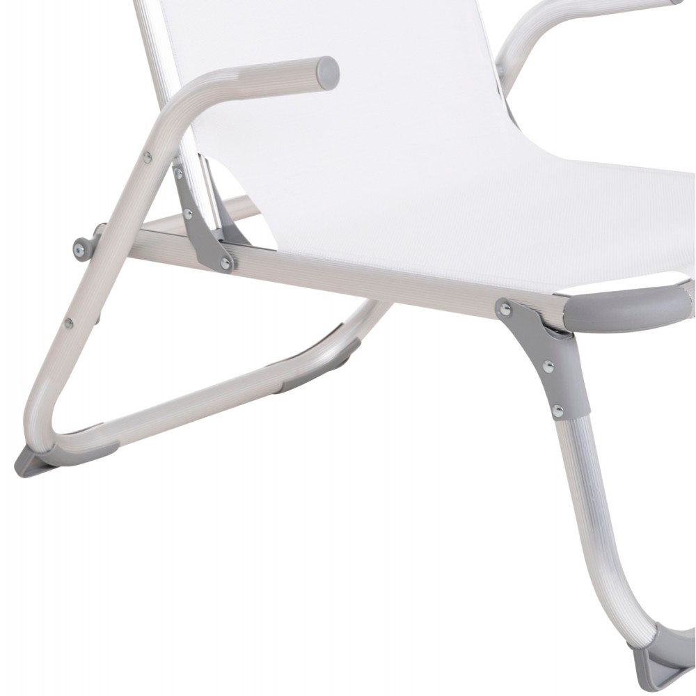 Καρεκλάκι παραλίας βαρέως τύπου "ALMIRA" από αλουμίνιο σε λευκό χρώμα 53x68x80