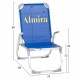 Καρεκλάκι παραλίας βαρέως τύπου "ALMIRA" από αλουμίνιο σε μπλε χρώμα 53x68x80