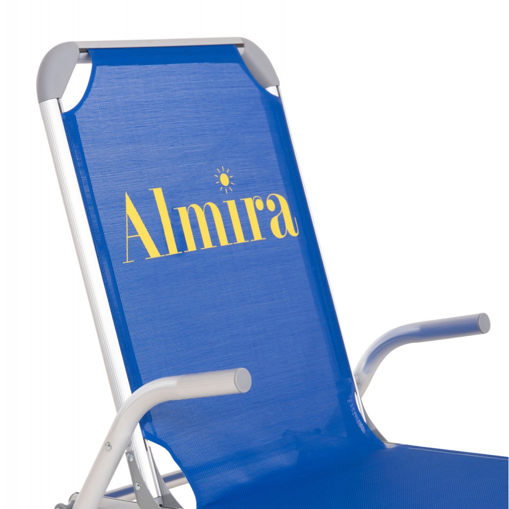 Καρεκλάκι παραλίας βαρέως τύπου "ALMIRA" από αλουμίνιο σε μπλε χρώμα 53x68x80