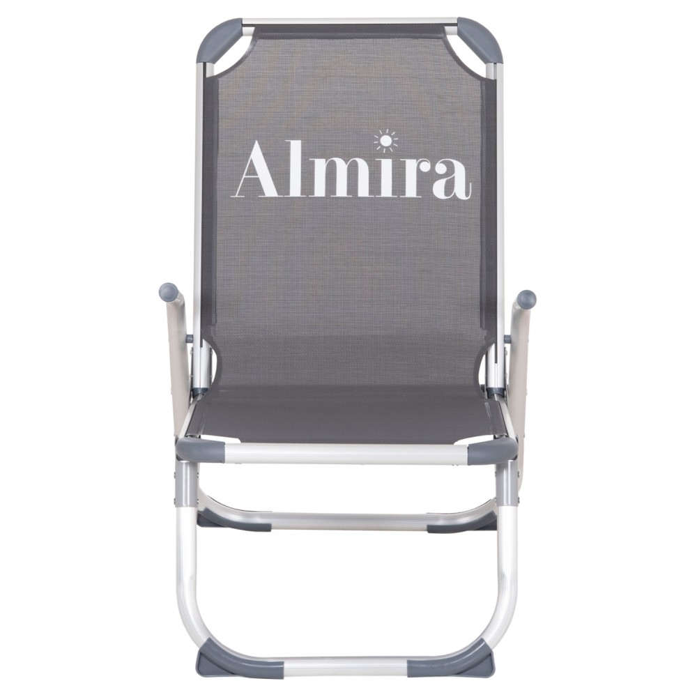 Καρεκλάκι παραλίας βαρέως τύπου "ALMIRA" από αλουμίνιο σε γκρι χρώμα 53x68x80