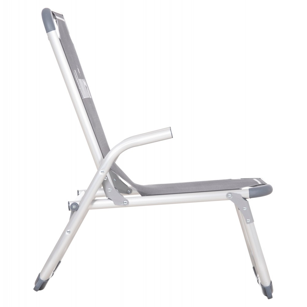 Καρεκλάκι παραλίας βαρέως τύπου "ALMIRA" από αλουμίνιο σε γκρι χρώμα 53x68x80